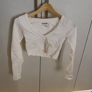 Garage Women's Cream Ribbed Crop Top
